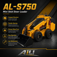 Mini-chargeuse sur pneus S750, chargeuse compacte de 400 kg, moteur Yanmar Kubota pour la construction, l'agriculture et l'aménagement paysager