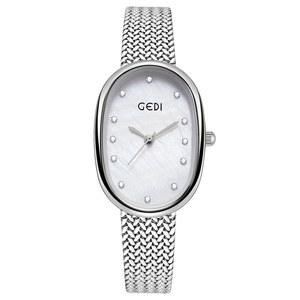 Reloj ovalado de nácar para mujer, de alta gama, con aleación resistente al agua. - Product Image 5
