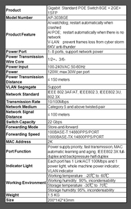 Poe anahtarı 8 Port 10/100/1000Mbps 8 Port Gigabit Poe anahtarı Ethernet anahtarı PBCA IEEE 802.3 CCTV IP ağ monitör stokta - Product Image 5