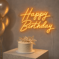 Letrero Luminoso LED de Silicona Flexible con Letras Escritas a Mano, Decoración para Fiestas de Cumpleaños, Luz Nocturna USB para Habitación Infantil