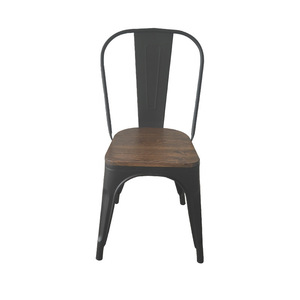 鉄製ダイニングチェア背もたれ付き工業スタイル屋外バーベキュー & カフェミルクティーショップ家庭用家具用ハイバーチェア - Product Image 1