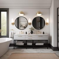 Miroir Mural Rond pour Salon, Chambre, Salle de Bain, Lavabo - Miroir de Vanité Circulaire pour Usage Décoratif