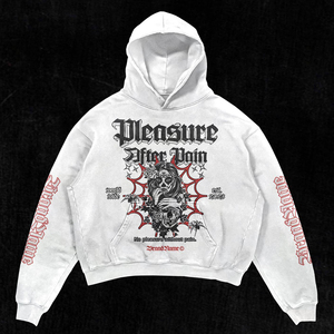 BrandName <b>Gothic</b> Hooded Sweatshirt Men's Oversized Cotton Printed Front Logo Regular Sleeve Autumn Streetwear Style <b>Hoodies</b> - Product Image 5