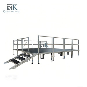 Safety Stage Guardrails Quick Install Aluminum Frame Stage Platforms - Product Image 1