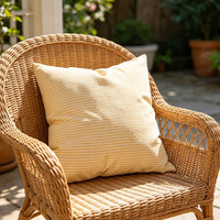 Nouvelle Housse de Coussin Carrée en Polyester Teint en Fil Couleur Unie Style Moderne Minimaliste 2026 pour Canapé, Lit et Décoration d'Intérieur