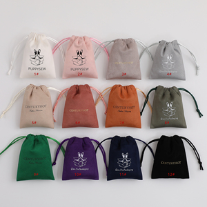 Pochettes à bijoux en daim souple, sacs d'emballage blancs à cordon de serrage personnalisé avec Logo personnalisé - Product Image 6