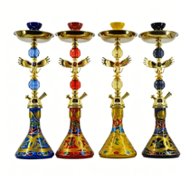 Ensemble de chicha de luxe en forme d'aigle, 51 cm, taille moyenne, en verre arabe, avec narguilé en acier inoxydable, pour cadeau et décoration