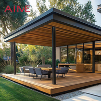 Pavillon extérieur motorisé en aluminium imperméable de luxe, auvent de jardin motorisé à lames orientables, disponible en tailles 3x3 et 3x4