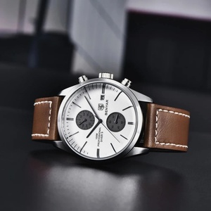 Montre sport à quartz Benyar BY5187, luxe, étanche 100 m, chronographe, bracelet en cuir, montre tendance pour homme - Product Image 2