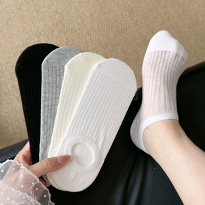 Mesh Boat Socks For Women Breathable Thin Low Cut Invisible Solid Color Summer Socks Anti Slip Sweat Absorbing Regular Casual - Product Image 5