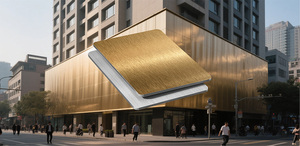 แผ่นผนังอลูมิเนียมคอมโพสิตสำเร็จรูป รุ่นโมเดิร์น ผิวปัดเงา หนา 4 มม./6 มม. สำหรับตกแต่งภายนอกและภายใน กันน้ำ ตัวอย่างฟรี - Product Image 3