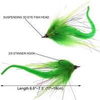 Vente en gros de queues de dragon Mangum Streamer eau salée appâts mouches bar brochet maskinongé pêche mouche leurres banderoles personnalisées