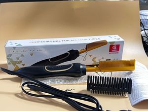 Wholesale Wet Dry Use 2 in 1 Hair Curling Iron Hotcomb Fast Heating Copper <b>Hot</b> <b>Comb</b> Electric Hair Straightener <b>Comb</b> for Women - Product Image 6