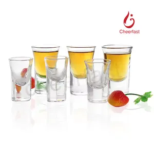 Dukungan Laser terukir desain peluru anda 15ml 0.5 Oz kaca Shot jahe botol kaca Shot Tumbler miniatur kaca