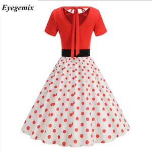 Robe d'été décontractée pour femmes, style <span class=keywords><strong>pin</strong></span>-<span class=keywords><strong>up</strong></span>, pour soirée, manches courtes, robe rétro des années 60, années <span class=keywords><strong>50</strong></span>, vintage rockabilly, années 1960, années 1950, robe swing, vestidos - Product Image 6