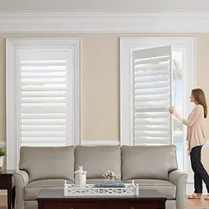 Factory Direct Plantation Shutters White Sunscreen Horizontal Louver Plantation Shutters