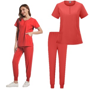 Women Scrub Set Moisture Wicking Split Uniforms For Pet Clinic Dental Workwear - Product Image 5