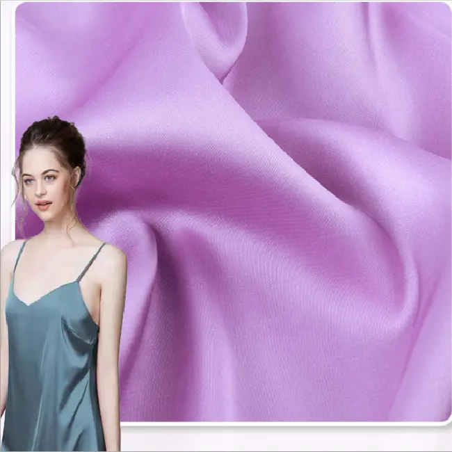 Colorful smooth shiny Mulberry silk linen fabric 12mm stretch dull face stain fabric for pajamas weddings dress materials