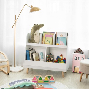 Blanco pequeño barato de madera bebés guardería Almacenamiento de juguetes y estantes de libros estante de madera para el hogar niños sala de almacenamiento - Product Image 2