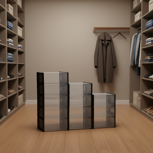 Cajas Apilables para Almacenamiento de Zapatos, 33x15x85cm, Organizadores de Plástico para Zapatos, Paquete de 12, Tipo Rectangular Vertical - Product Image 2