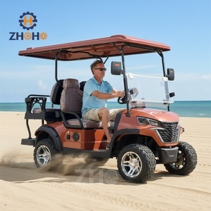 Golf Cart Elettrico Personalizzato 2026 per 4 Passeggeri, Stile Retrò Arancione, Batteria al Litio Certificata CE, Autonomia 90km, Alimentato a Batteria, Eccezionale - Product Image 1