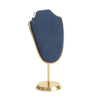 Présentoir de Luxe 3D pour Colliers et Boucles d'Oreilles en Microfibre de 11,5 cm – Support Haut de Gamme en Métal pour Bijoux de Boutique