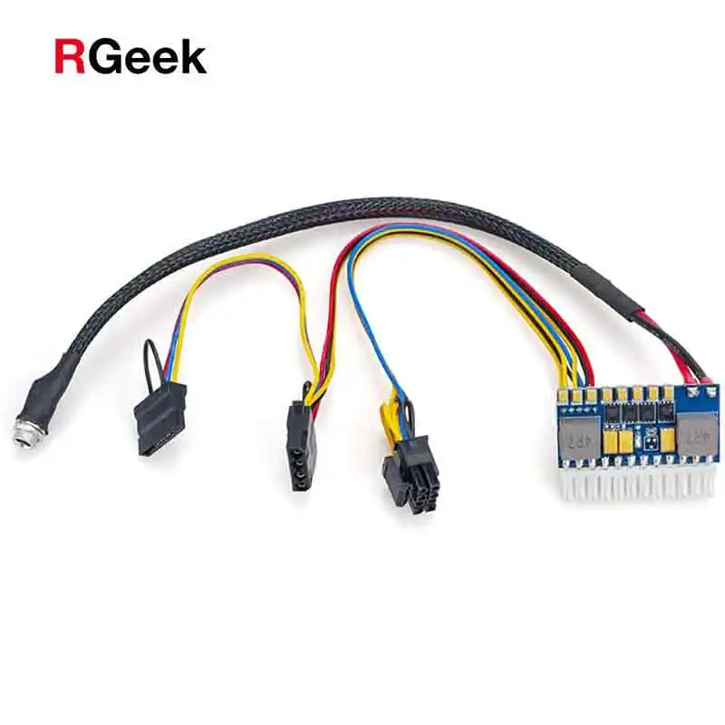 RGeek DC DC ATX PSU 24 Pin 12V 250W Pico PSU güç kaynağı ile 5.5*2.5 8mm DC port