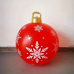 60厘米巨型户外圣诞充气装饰球聚氯乙烯巨型大球圣诞树装饰品玩具球无灯