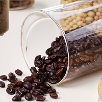 Recipiente de vidrio de borosilicato alto, cuchara, tarros de almacenamiento de cocina cubiertos herméticos con cuchara