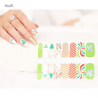 Huizi Wholesale Nouveaux Autocollants pour Ongles de Noël, Stickers d'Art Ongulaire en Gel