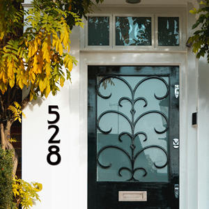 Numéros de maison modernes autocollants de 4 pouces, imperméables et résistants aux intempéries, pour boîte aux lettres, maison, hôtel, chambre, ferme, en acrylique noir - Product Image 5