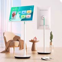 Téléviseur LCD intelligent portable Android 10 Full HD LED blanc de 23,8 pouces avec diffusion en direct sans caméra