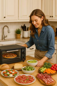 Four à micro-ondes électrique sur pied OTG <span class=keywords><strong>de</strong></span> haute qualité, vente en gros, pour cuisson <span class=keywords><strong>de</strong></span> pizzas et pains, avec <span class=keywords><strong>plaque</strong></span> chauffante – SKD CKD - Product Image 2