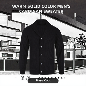 Suéter Cárdigan de Hombre de Alta Calidad, Color Sólido, con Botones, Bolsillos, para Viajes, Negocios, Moda Otoñal, Acrílico Transpirable - Product Image 2