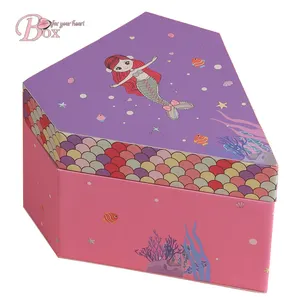 Paper music box mermaid Princess kids toy child fish custom song princess ballerina dancing jewelry box music