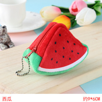 Porte-clés en peluche 3D super doux, fruits de dessin animé (pastèque, kiwi, orange, fruit du dragon), breloque de sac, cadeau pour enfants