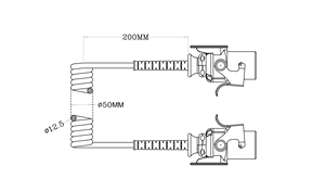 <span class=keywords><strong>Cable</strong></span> de Extensión en Espiral para <span class=keywords><strong>Remolque</strong></span> Personalizado con Conector de <span class=keywords><strong>7</strong></span> <span class=keywords><strong>Polos</strong></span> - Product Image 6