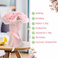 Parelrippel Bloemen Zijden Bloemen Verpakkingsrand Materiaal Net Zijden Rand Rippel Zijden Bloemboeket Decoratie Bloemen Plooien