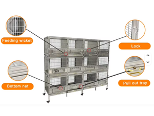 Üç Katmanlı Paslanmaz Çelik Tavşan Kafesi, Kolay Temizlik için Çekmeceli Tuvaletli, Basit ve Hijyenik Bir Ev - Product Image 4