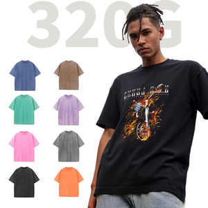 ShengShi T-shirt pour hommes personnalisé 320g lavage de vêtement rétro décontracté équipe col rond doux avec impression personnalisée achat T-shirt formation pour hommes - Product Image 1