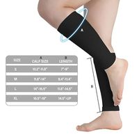 Manchons de compression graduée pour mollets, respirants, en tricot de spandex/nylon, soutien sans pied, chaussettes de compression pour varices et tibia