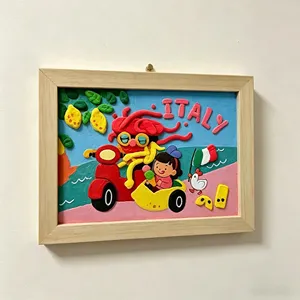 Kit d'activités créatives pour enfants : Cadre d'art en argile à séchage à l'air, 24 couleurs, argile à modeler ultra-légère, ensemble de bricolage pour activités en classe - Product Image 2