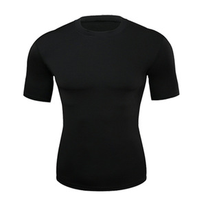 <b>Men's</b> Short Sleeve Compression T-Shirt Quick Dry Breathable Fitness Running <b>Base</b> <b>Layer</b> Solid Color Knitted Sport Wear - Product Image 4