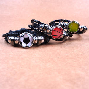 2025 Sporty Bracelet Soccer Basketball Rugby Volleyball Baseball Fan Leather Bracelet Souvenir <b>Gift</b> Ball <b>Themed</b> <b>Christmas</b> <b>Gifts</b> - Product Image 2