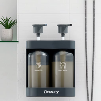Dermey Best-seller Distributeur manuel de savon liquide en plastique Distributeur de shampoing mural et rechargeable pour la maison et les hôtels