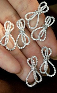 Xinfly Hot Sale Fashion 18K Real Gold 0.84CT Natural Diamonds Luxury Butterfly Ribbon <b>Earrings</b> <b>Stud</b> Au750 <b>Fine</b> Jewelry Women - Product Image 4