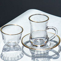 Ensemble de mini-tasses à thé en verre transparent personnalisées, style vintage, pour restaurant, salle à manger, mariage, ou usage professionnel, inspiré du design marocain