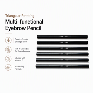 <span class=keywords><strong>Crayon</strong></span> à sourcils triangulaire rotatif noir OEM à faible MOQ, marque privée, 6 couleurs, waterproof et anti-bavures - Product Image 2