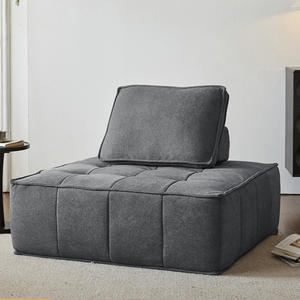 Divano Modulare Quadrato dal Design Moderno con Cuscini Multifunzionali per Spazi Piccoli, Soggiorno e Camera da Letto, Divano in Tessuto Compresso Interamente in Spugna - Product Image 4