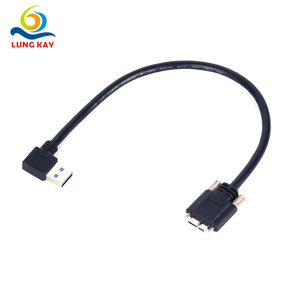 Cable de datos Lung Kay Usb 3.0 Am a Micro B con fijación por tornillo, negro, 3a, carga rápida, chapado en níquel - Product Image 1